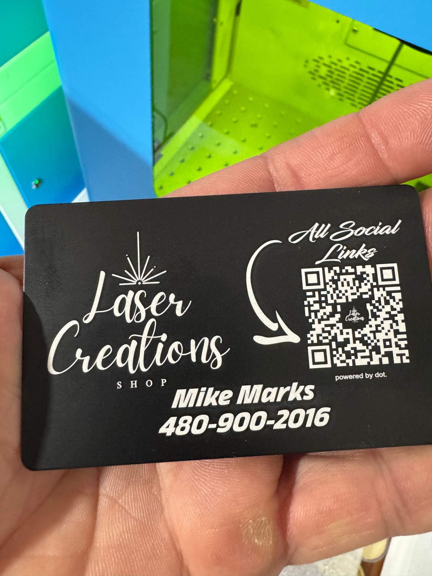 (Qty 10) Black Anodized Aluminum Business Cards (Medium Thickness)