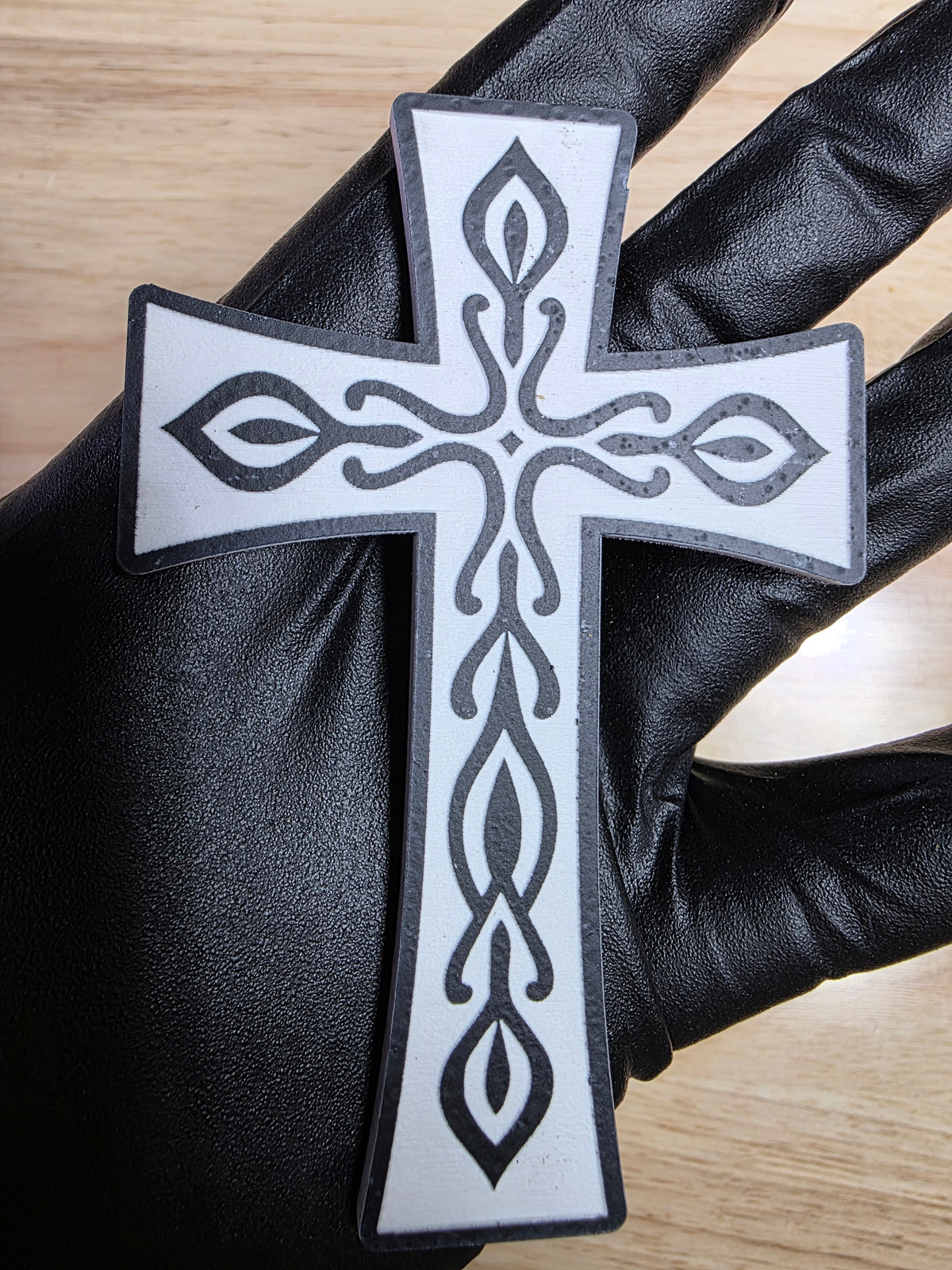 ✝️ 4" Cross Emblem v4 – Black & White | 3M VHB Backed