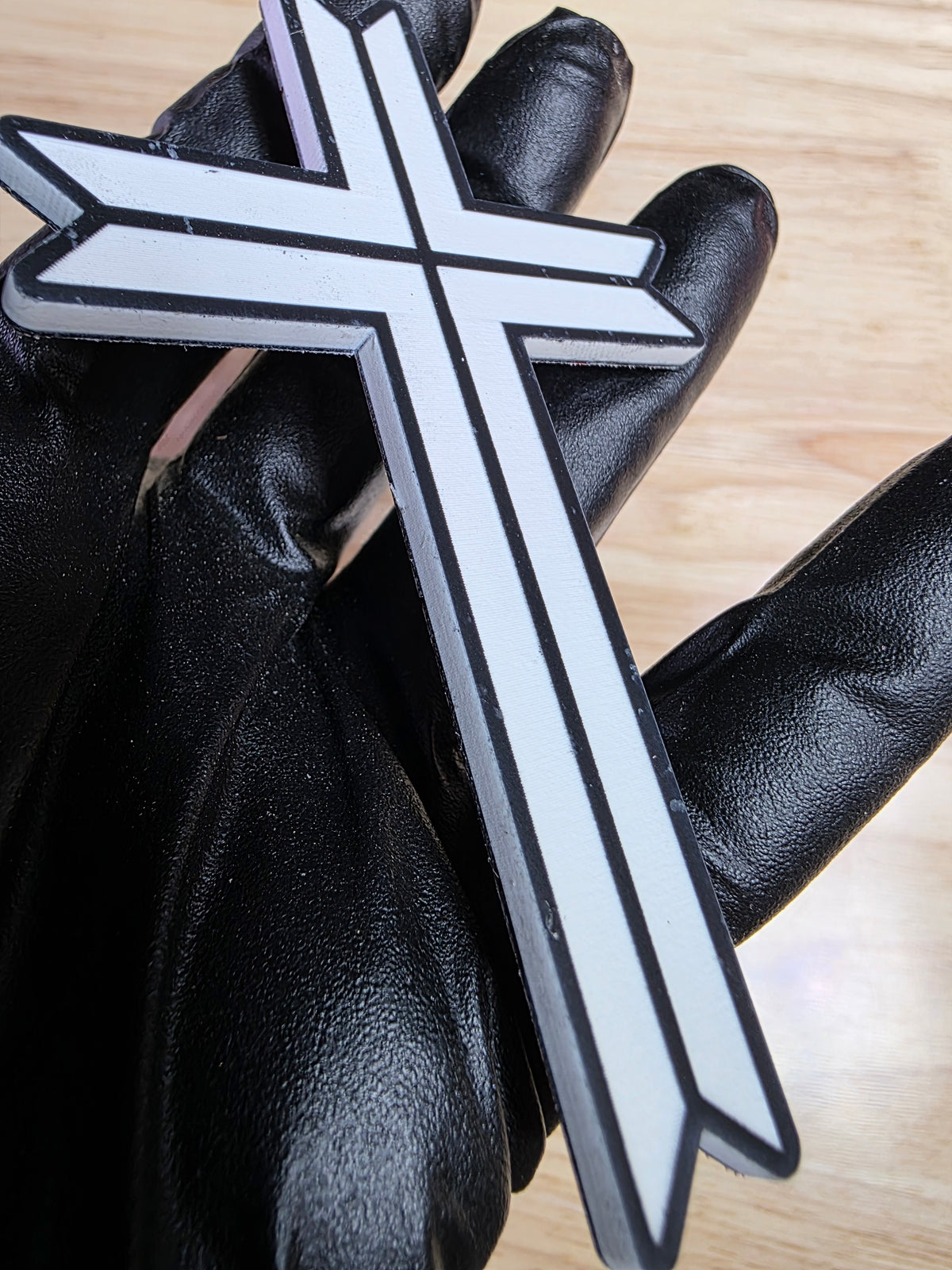 ✝️ 4" Cross Emblem v5 – Black & White | 3M VHB Backed