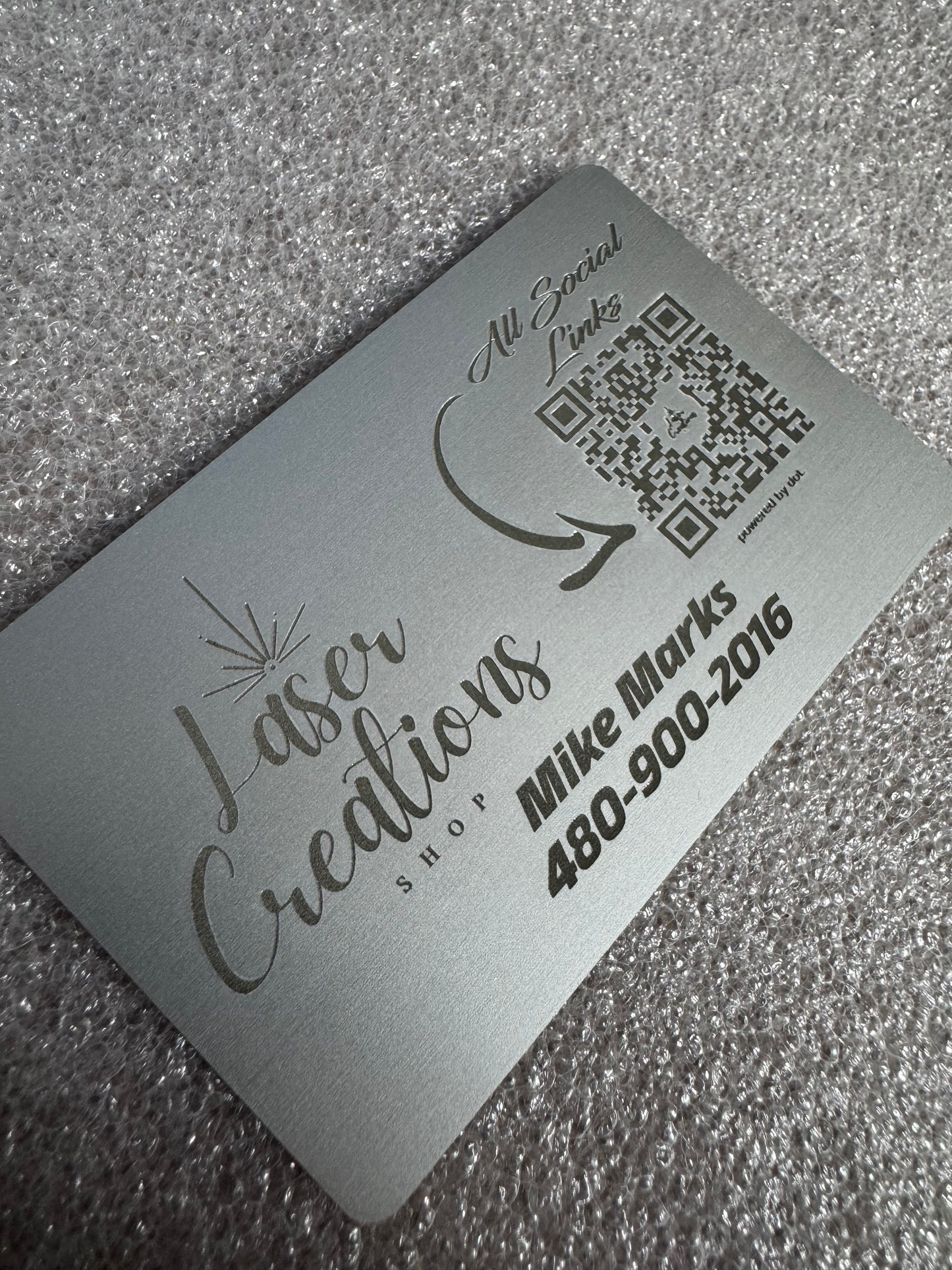 (Qty 10) Anodized Aluminum Business Cards (High Thickness)