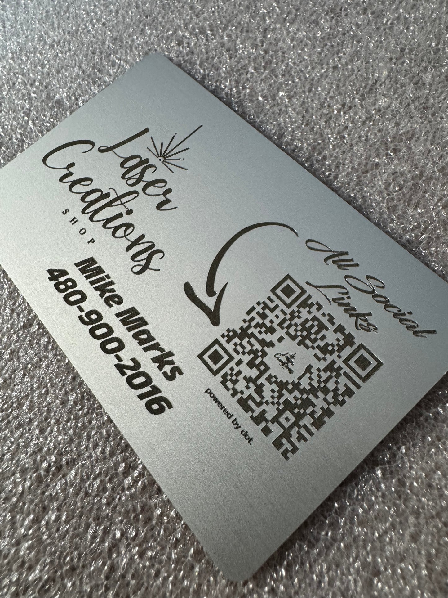 (Qty 10) Anodized Aluminum Business Cards (High Thickness)
