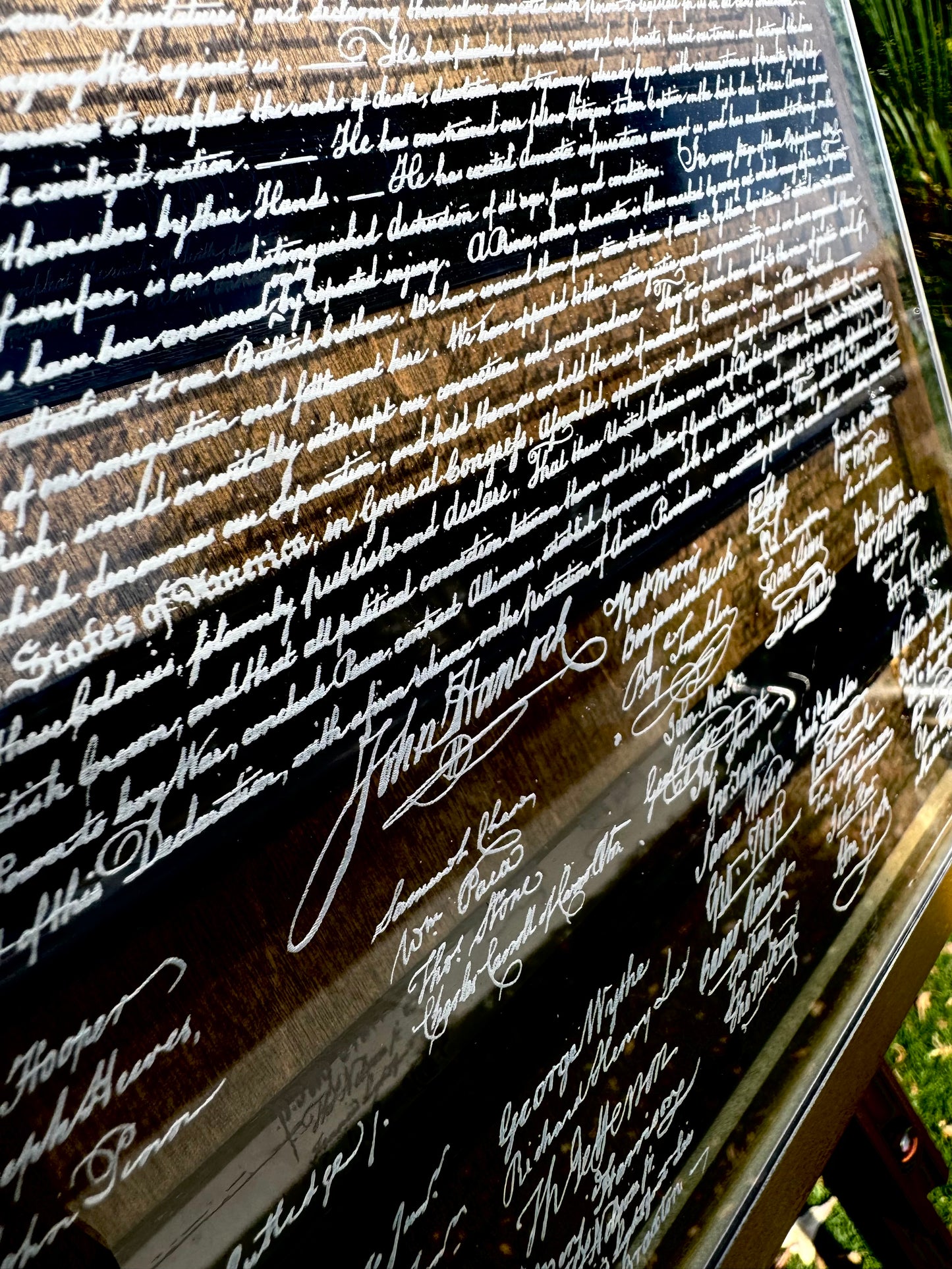 24" Laser-Engraved Birch USA with Black Epoxy Inlay & Declaration of Independence on Acrylic