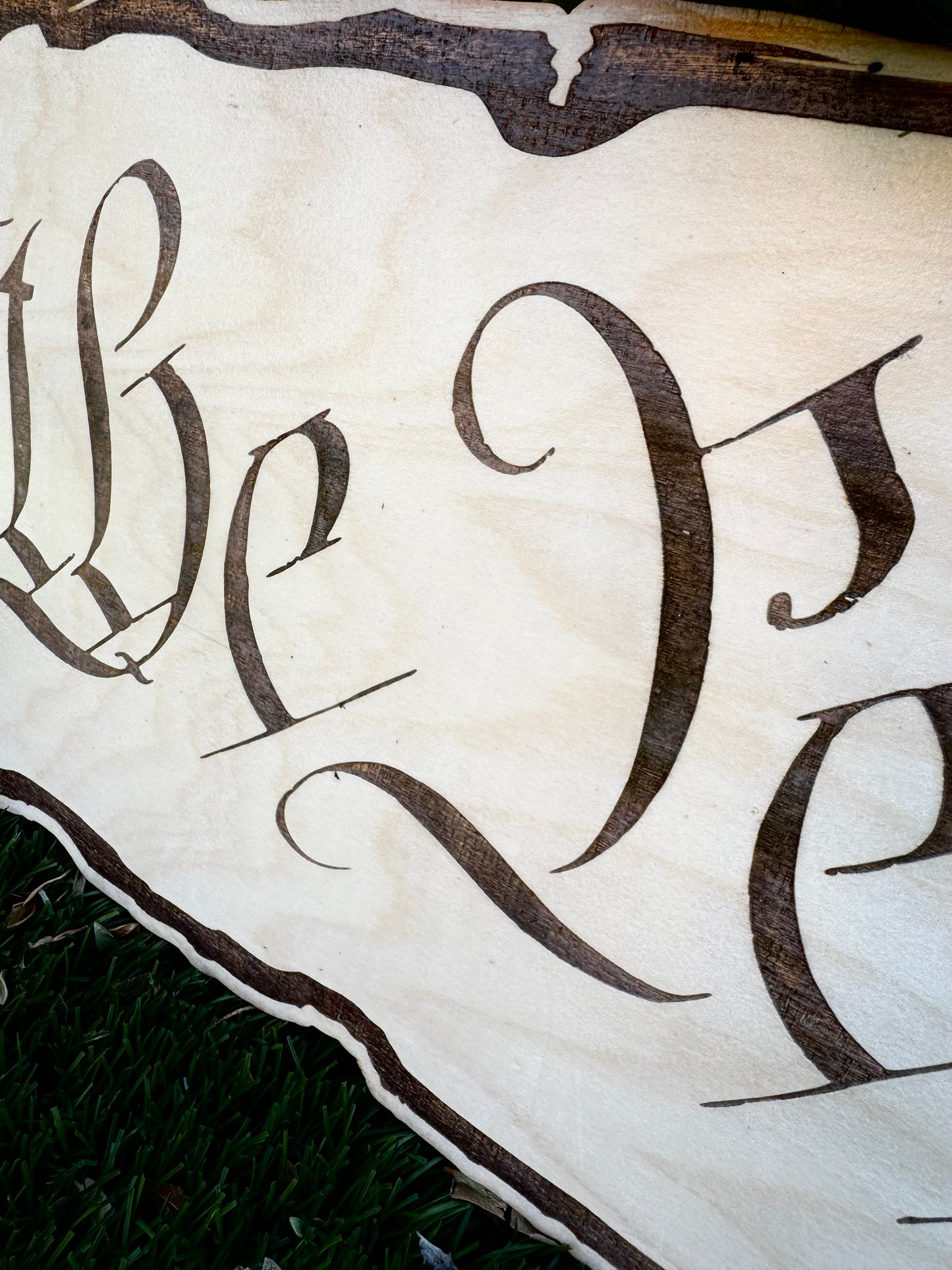 31" Wide 'We The People' Wooden Cutout – Clear Coated Finish